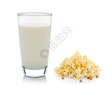 爆米花和鲜奶背景图片