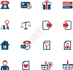 电子商务界面图标 se授权篮子指针蓝色礼物红色用户信用卡电话密码背景图片