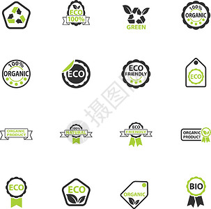 生态标签图标 se活力贴纸生物资源生活绿色健康叶子邮票背景图片