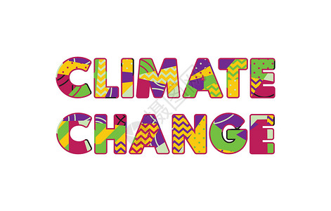 气候变化概念艺术字它制作图案凸版模式天气状况天气打字稿全球插图插画