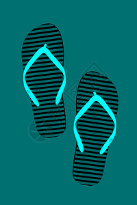 条纹橡皮翻滚 孤立 样式 抽象 光柱塑料热带太阳衣服蓝色假期拖鞋凉鞋鞋类失败背景图片