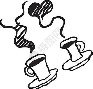 咖啡两杯咖啡杯子夫妻背景图片