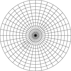 极坐标由 10 个同心圆和 10 度阶梯组成的极地网格设计图片