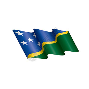 白色背景上的所罗门群岛插图爱国边界蓝色国籍国家星星旅行丝带横幅军旗背景图片
