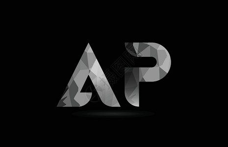 黑色和白白字母字母 ap a p 徽标组合背景图片