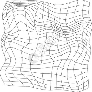 疖肿具有挥动电网和吹风变形的几何背景 矢量图示曲线网格技术线条艺术空气波浪状科学白色条纹设计图片