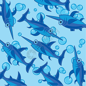 旋转蓝色的鱼箭矢量模式背景图片