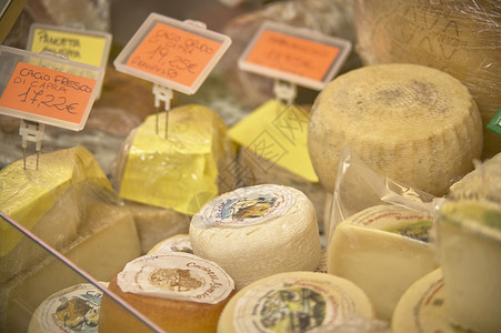 很多种类的 不同的奶酪背景图片