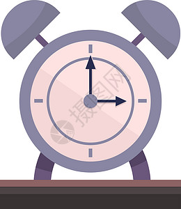 睡觉闹钟带孤立白矢量插图的桌上单端闹钟设计图片