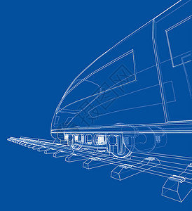 现代高速列车概念 韦克托速度海报旅行技术铁路创新多边形艺术草图引擎背景图片