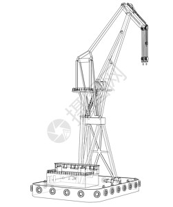 浮起重机货运建造巡航工人导航3d绘画运输漂浮海洋背景图片