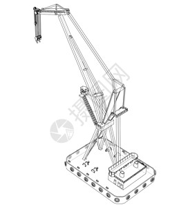 浮起重机蓝图吊装框架物流血管3d工人导航海洋货运背景图片
