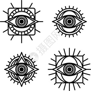 一只眼睛标志符号标志标识集合上帝手表艺术宗教安全社区流行流行音乐背景图片