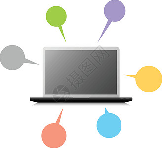 多媒体笔记本笔记本电脑业务信息图表网络成就气泡商业背景图片