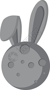 月亮兔子主题向量艺术标识背景图片