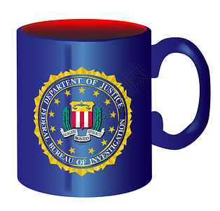 FBI 恶搞马克杯艺术品艺术杯子绘画插图背景图片