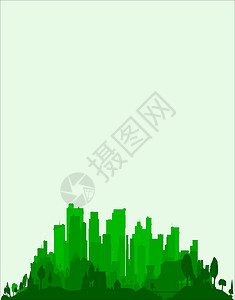 绿色城市边缘建筑学景观结构摩天大楼计算机城市生活插图祖母绿办公建筑背景图片
