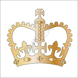 金色孤立王冠绘画女王金子艺术品皇家插图徽章海豹艺术版税背景图片