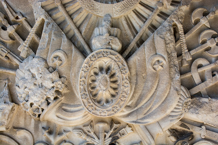 奥斯曼大理石雕刻艺术细节石头脚凳岩石文化古董建筑学火鸡建筑背景图片