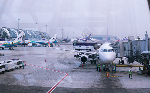 苏瓦纳布胡密机场国际建筑城市旅行建筑学假期飞机场旅游运输飞机背景图片