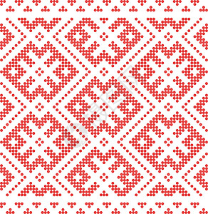 俄罗斯和斯拉夫传统装饰品 红圈图案背景图片