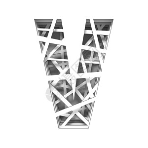 剪纸字体字母 V 3几何设计装饰品元素白色广告装饰线条收藏风格背景图片