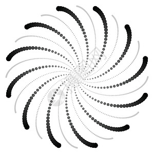点状圆形螺旋图案 向量圆圈插图艺术白色同心图形化漩涡黑色涡流螺纹背景图片