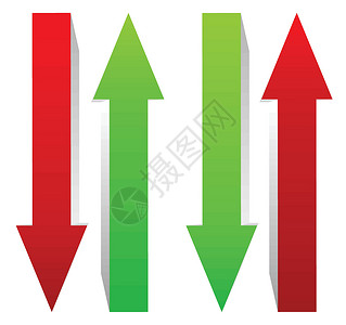 绿色和红色和向下箭头 向量商业下降库存经济衰退衰退结盟利润市场交换生长背景图片