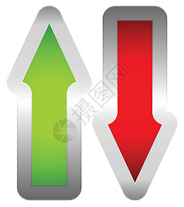 绿色和红色和向下箭头 向量衰退下降商业交换经济衰退结盟生长市场库存利润背景图片