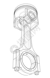 活塞草图  3 的矢量渲染草稿设计师技术工程师工程工具绘画引擎汽车等距发动机高清图片素材