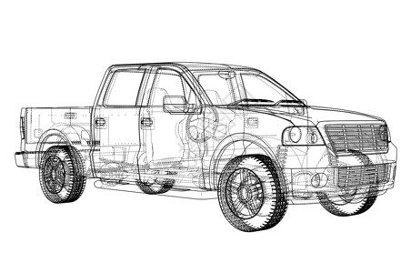 捡起矢量汽车剪影 渲染图 3越野引擎草图绘画车辆技术项目服务维修发动机设计图片