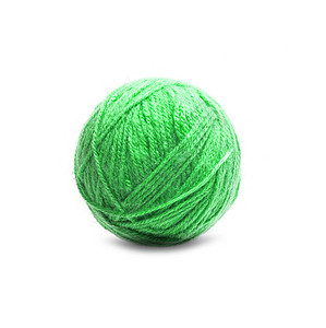 彩线珠发球纤维白色棉布纺织品针织闲暇手工销售材料绿色背景图片