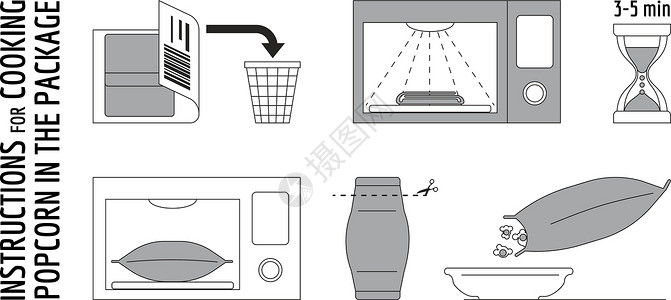 自热小火锅微波炉自煮爆米花方案插画