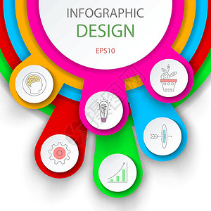 抽象信息图表编号选项模板网络商业技术报告工作圆圈创造力横幅插图小册子背景图片