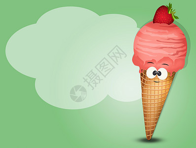 草莓口味冰淇淋背景图片