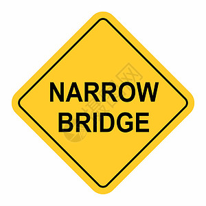 窄桥交通标志背景图片