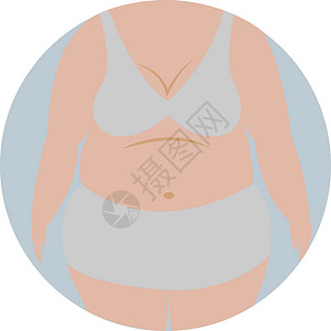 橘皮胖肚子肥胖脂肪蜂窝组织女性手术损失腹部身体饮食设计图片
