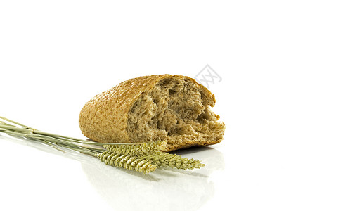 小麦面包和小麦冲击谷物面粉食物食品生物化合物白色包子面包早餐背景图片