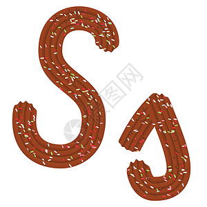 诱人的地形图 字体设计 巧克力奶油和糖果的 3D 字母 S背景图片