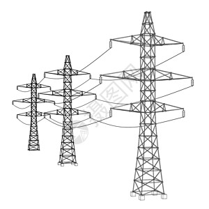电塔素材电塔或电塔概念 韦克托活力草图力量电力插图电缆电压通讯城市电报设计图片