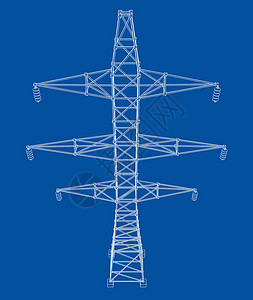 电报电塔或电塔概念 韦克托电压活力通讯城市电力插图草图力量电缆大纲设计图片