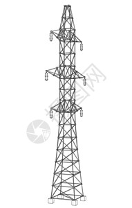 电塔或电塔概念 韦克托通讯电缆插图电力技术电报电压城市活力草图设计图片