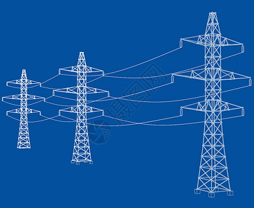 电塔或电塔概念 韦克托活力草图电报框架通讯电压技术城市电力力量背景图片