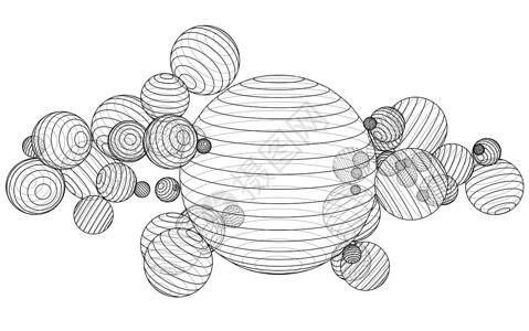 抽象轮廓领域概念 韦克托数字插图网格线条地球行星条纹网络素描全球背景图片