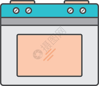 微波炉厨具平面图标 vecto烤箱插图厨房微波背景图片