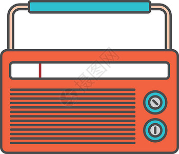 复古收音机图标平面矢量 ar技术音乐电子歌曲背景图片