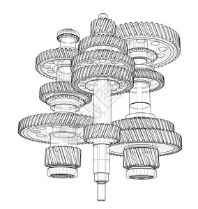 概述齿轮箱概念 韦克托工具插图3d工业圆圈电脑渲染技术团队矢量车轮高清图片素材