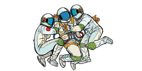 求抱抱三个宇航员抱抱设计图片
