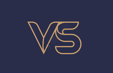 棕色蓝线字母VS V S标识组合公司背景图片