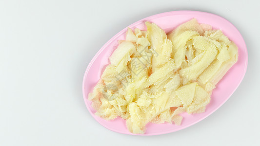 顶部视图生进食物季节性粉色白色内脏盘子背景图片